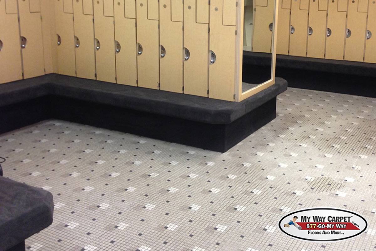 Locker-room tile floor